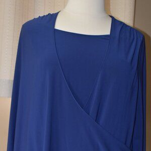 Crossover Blouse, woman's 1X, navy blue